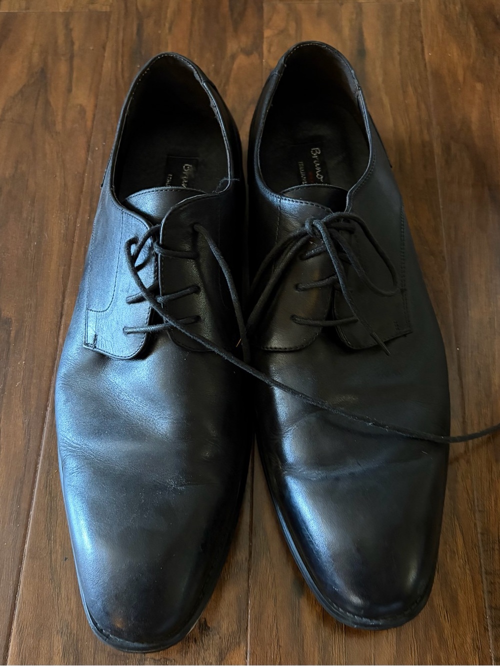 Bruno Magli Black Leather Derby Shoes